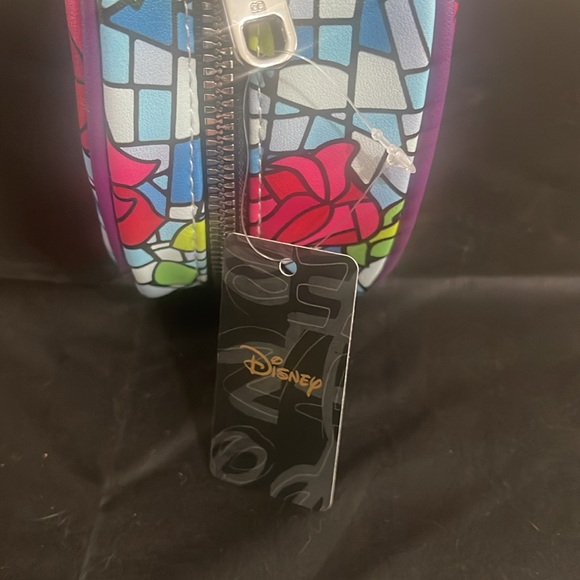 Disney Buckle Down Beauty and The Beast Stain Glass Make-up Cosmetic Bag BNWT - Picture 2 of 3